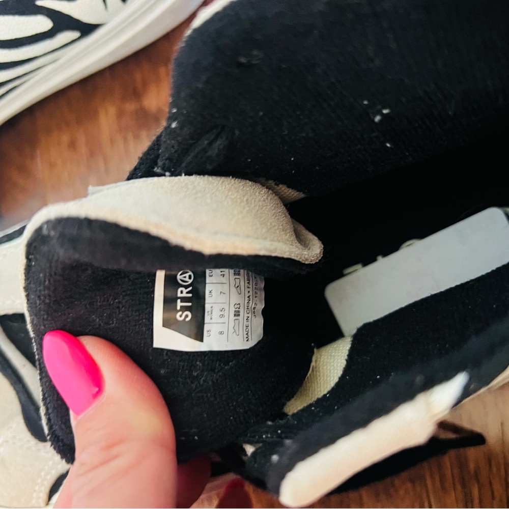 Straye Zebra Print High-Top Sneakers size 8 - Picture 6 of 6